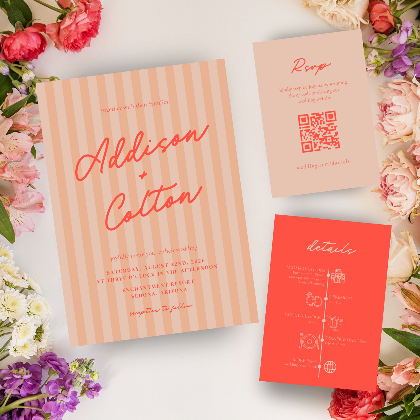 PEYTON Sunset Wedding Invitation Suite | Digital Download