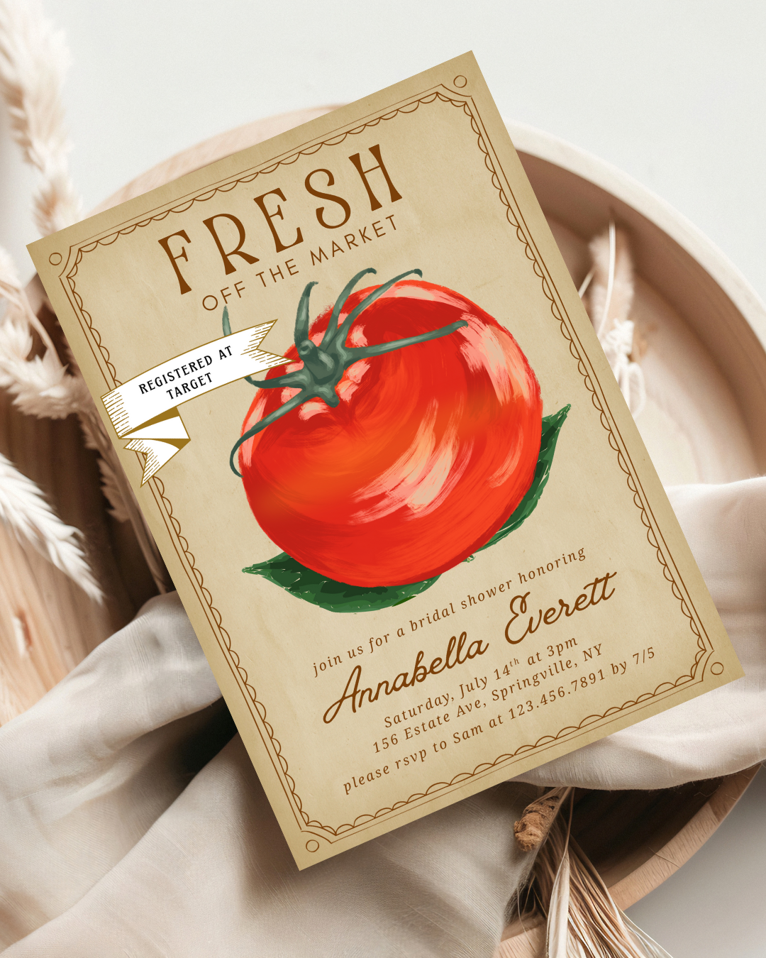 Fresh off the Market Bridal Shower Invitation