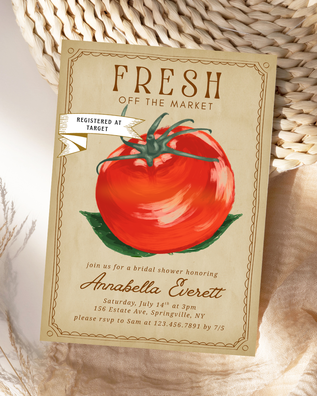 Fresh off the Market Bridal Shower Invitation
