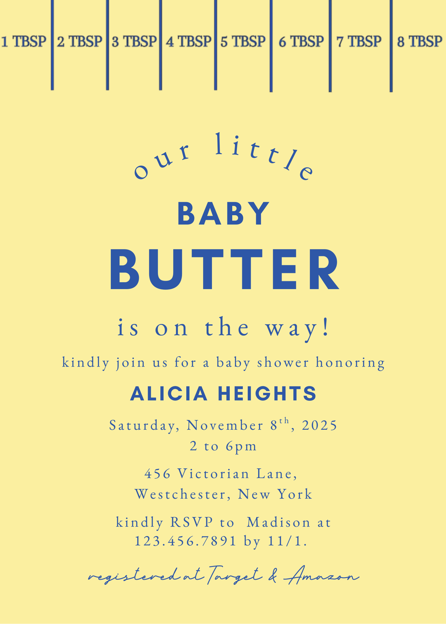 Modern Butter Yellow Baby Shower Invitation