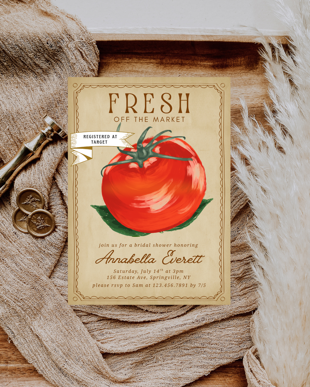 Fresh off the Market Bridal Shower Invitation