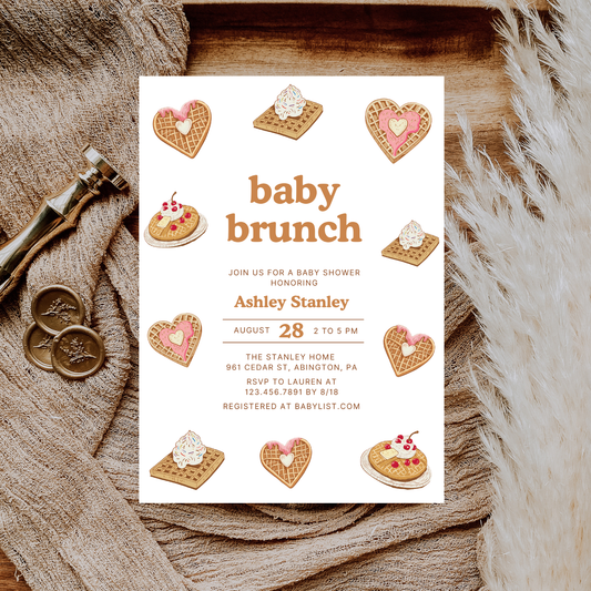 Waffles Baby Brunch Baby Shower Invitation