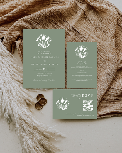 HOPE Mountains Wedding Invitation Suite