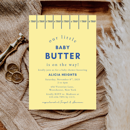 Modern Butter Yellow Baby Shower Invitation