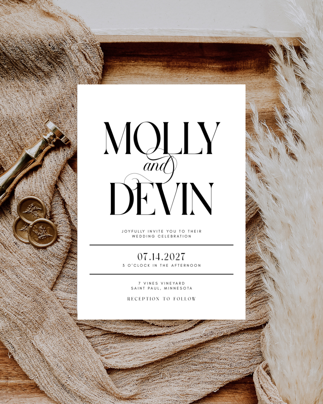 MOLLY Calligraphy Wedding Invitation Suite