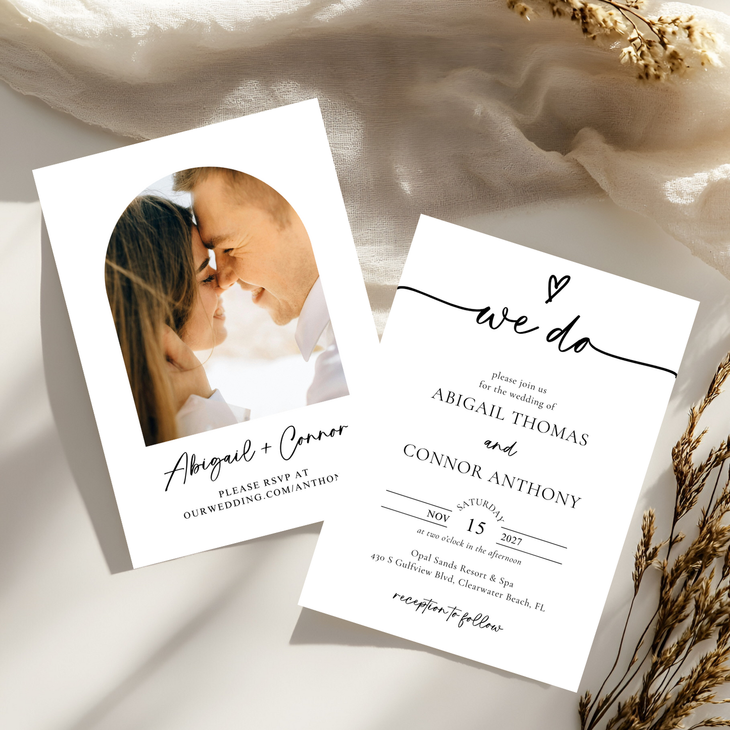 ABIGAIL We Do Front + Back Photo Wedding Invitation