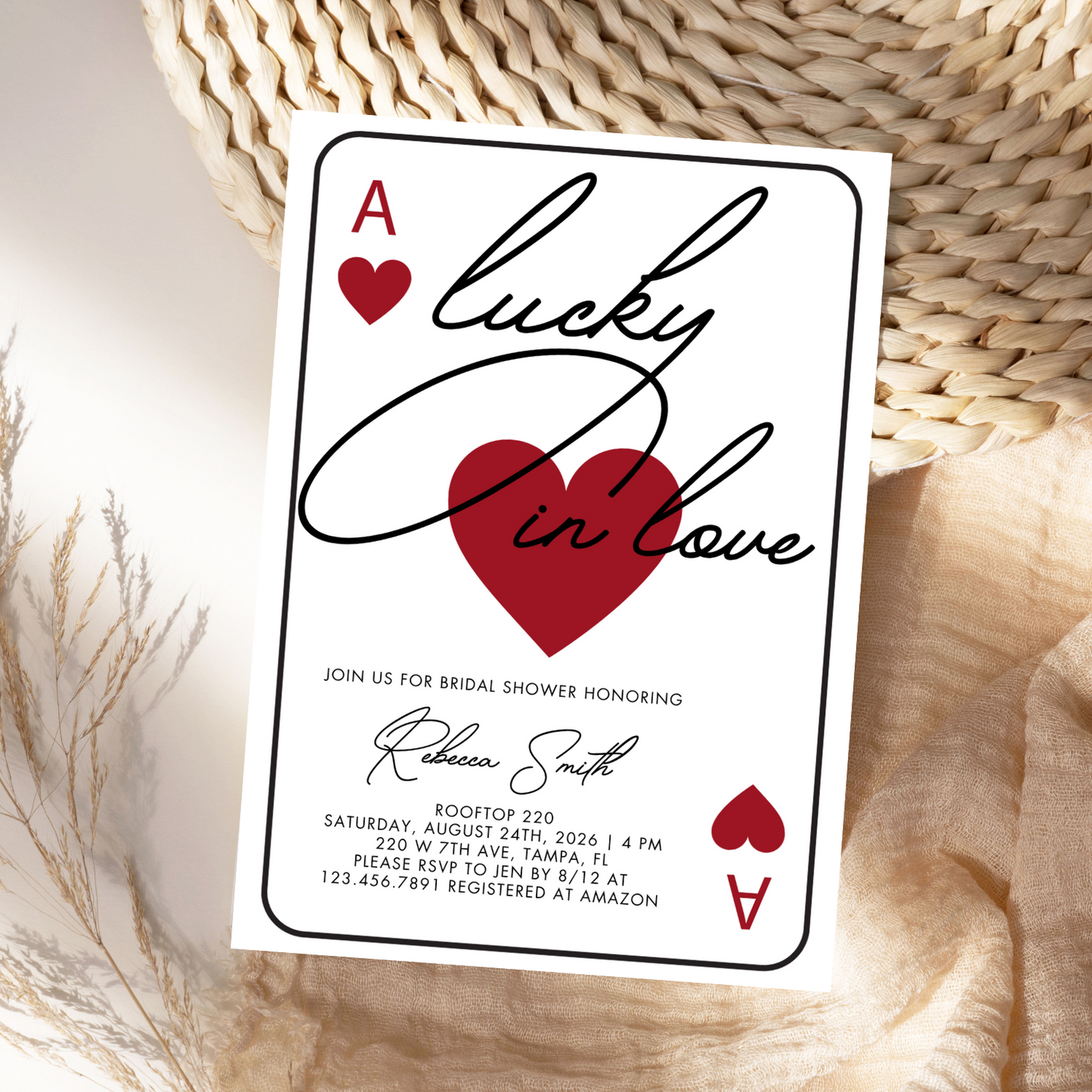 Lucky in Love Bridal Shower Invitation | Digital Download