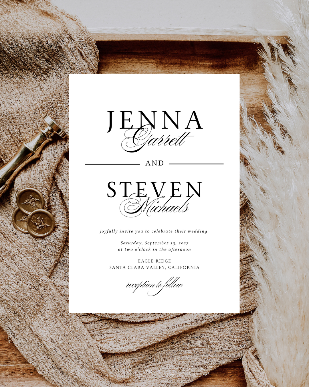 JENNA Elegant Wedding Invitation Suite