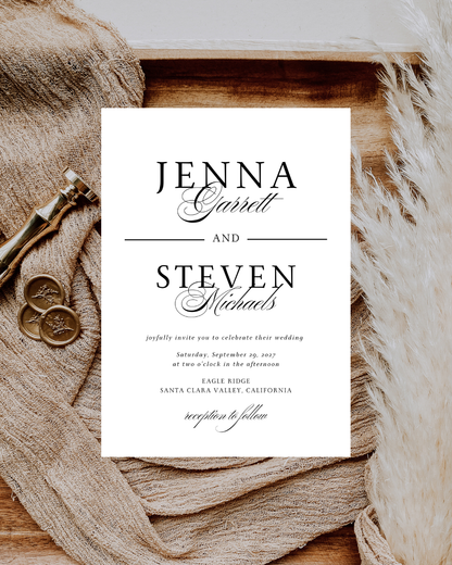 JENNA Elegant Wedding Invitation Suite