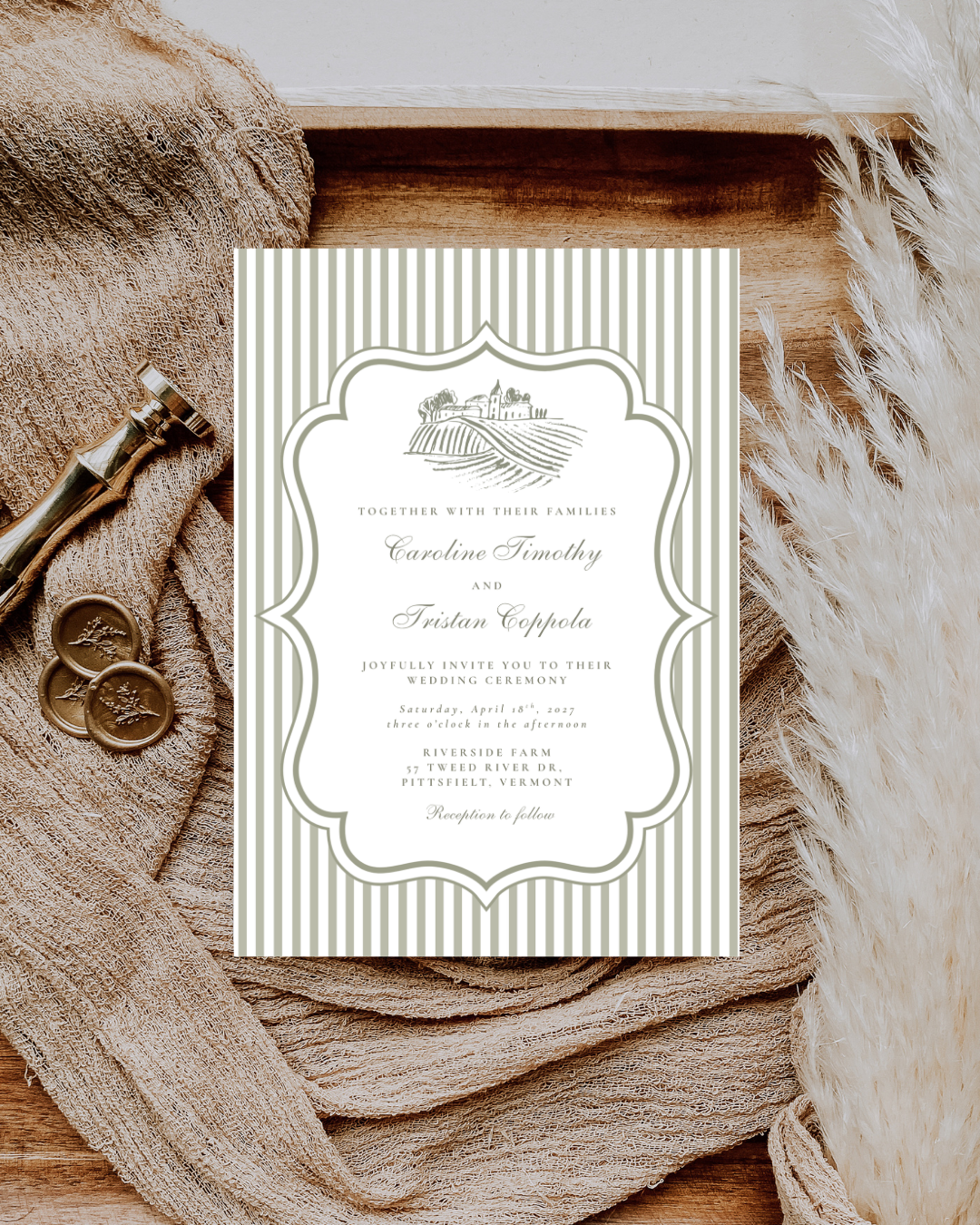 CAROLINE Countryside Wedding Invitation Suite
