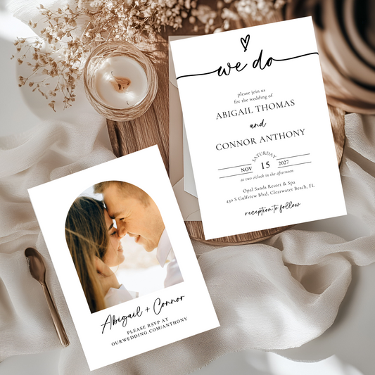 ABIGAIL We Do Front + Back Photo Wedding Invitation