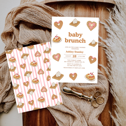 Waffles Baby Brunch Baby Shower Invitation