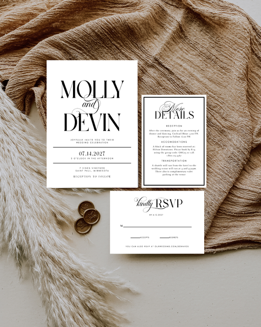 MOLLY Calligraphy Wedding Invitation Suite