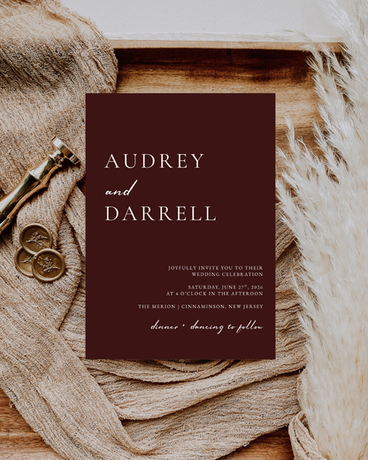 AUDREY Berry Wedding Invitation Suite