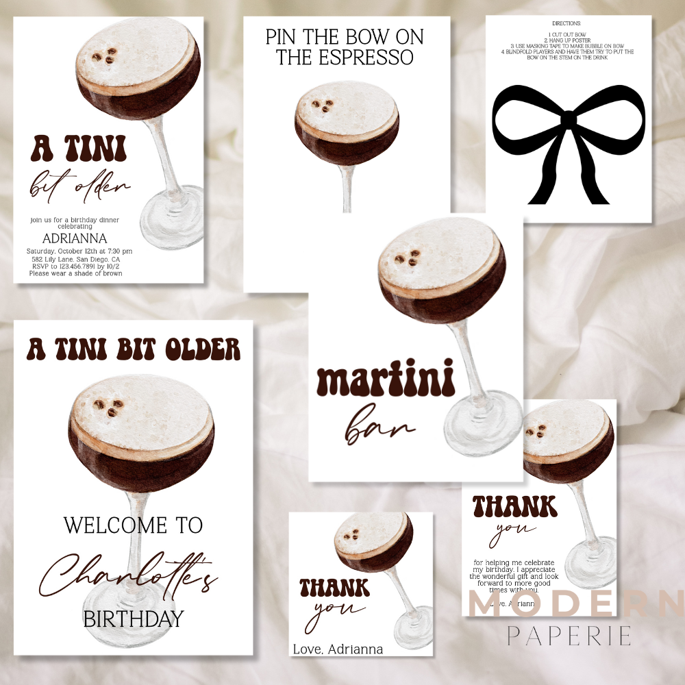 A Tini Bit Older Espresso Martini Birthday Bundle | Digital Download