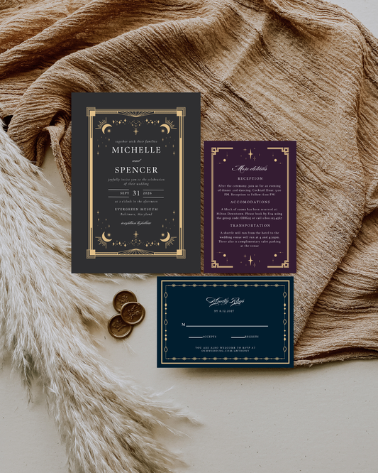 MICHELLE Whimsigoth Wedding Invitation Suite