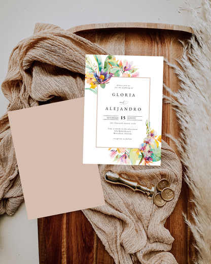 GLORIA Tropical Wedding Invitation Suite
