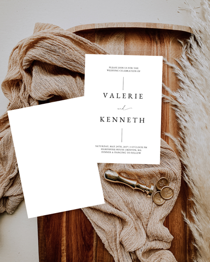 VALERIE Monogram Wedding Invitation Suite