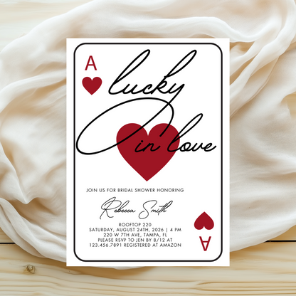 Lucky in Love Bridal Shower Invitation | Digital Download