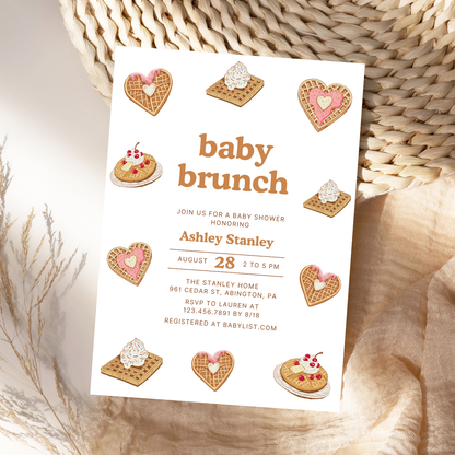 Waffles Baby Brunch Baby Shower Invitation