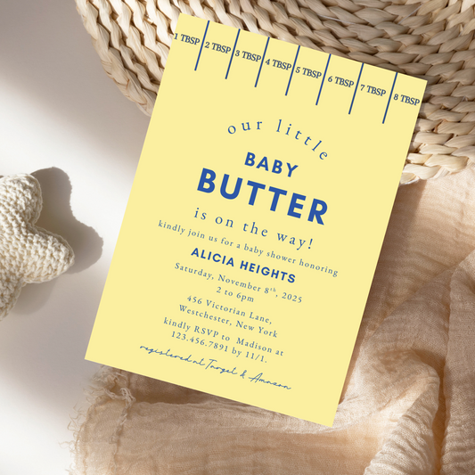 Modern Butter Yellow Baby Shower Invitation