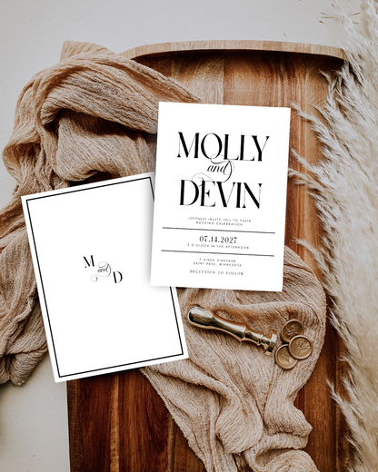 MOLLY Calligraphy Wedding Invitation Suite