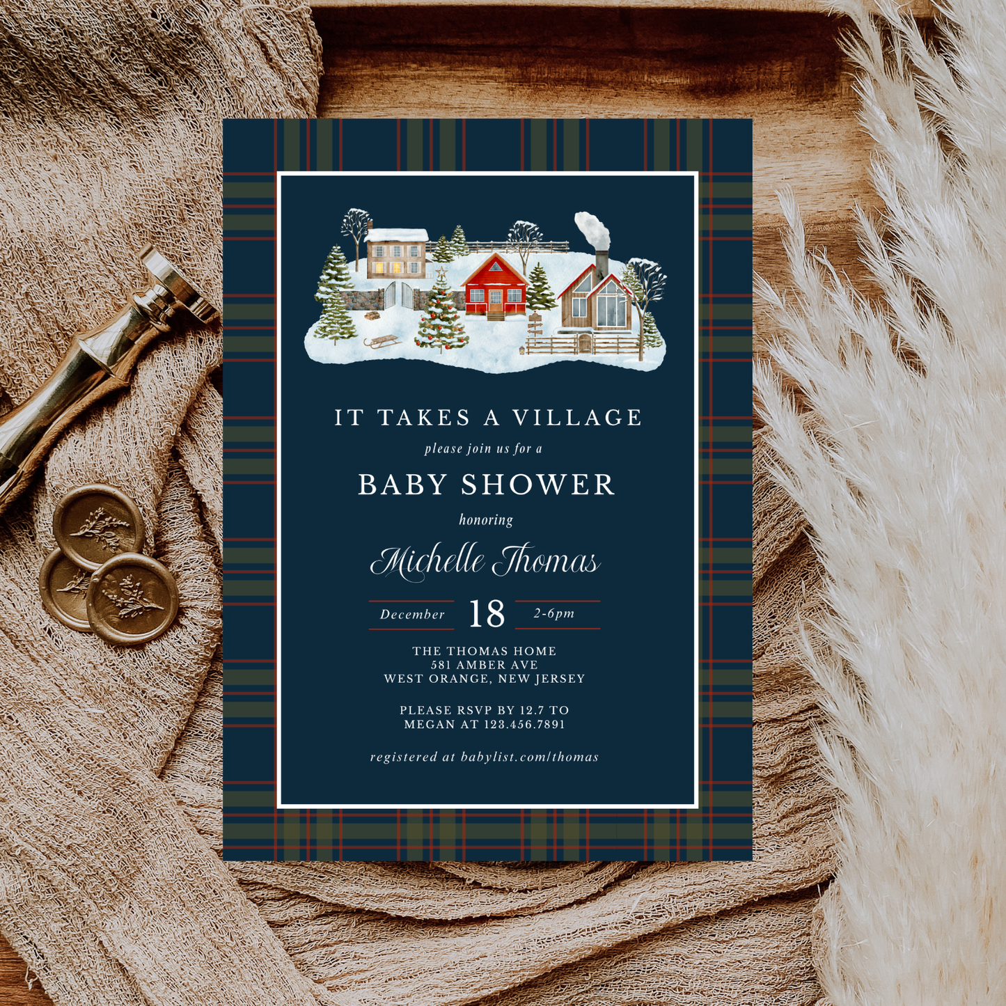 It Takes a Village Baby Shower Invitation