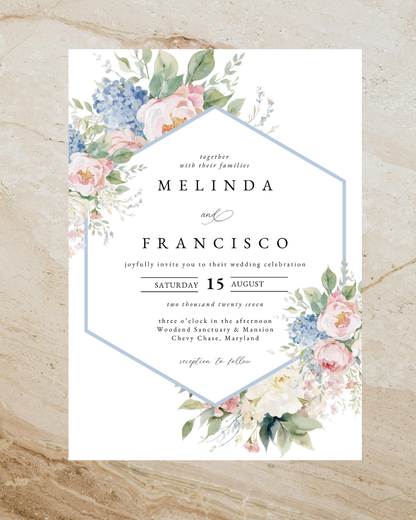 Melinda Floral Wedding Invitation Suite