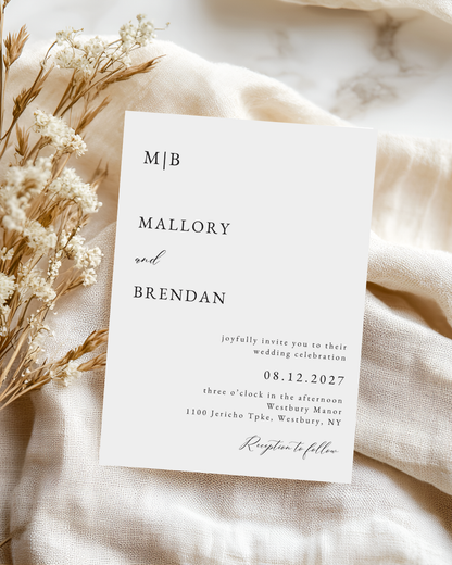 MALLORY Monogram Wedding Invitation Suite