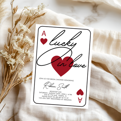 Lucky in Love Bridal Shower Invitation | Digital Download