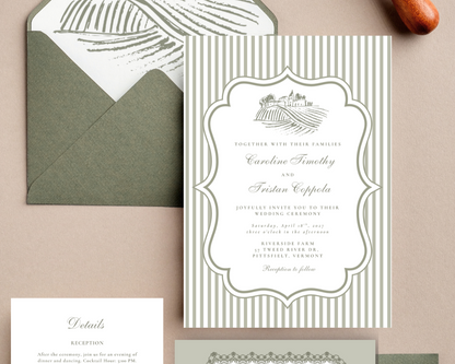 CAROLINE Countryside Wedding Invitation Suite