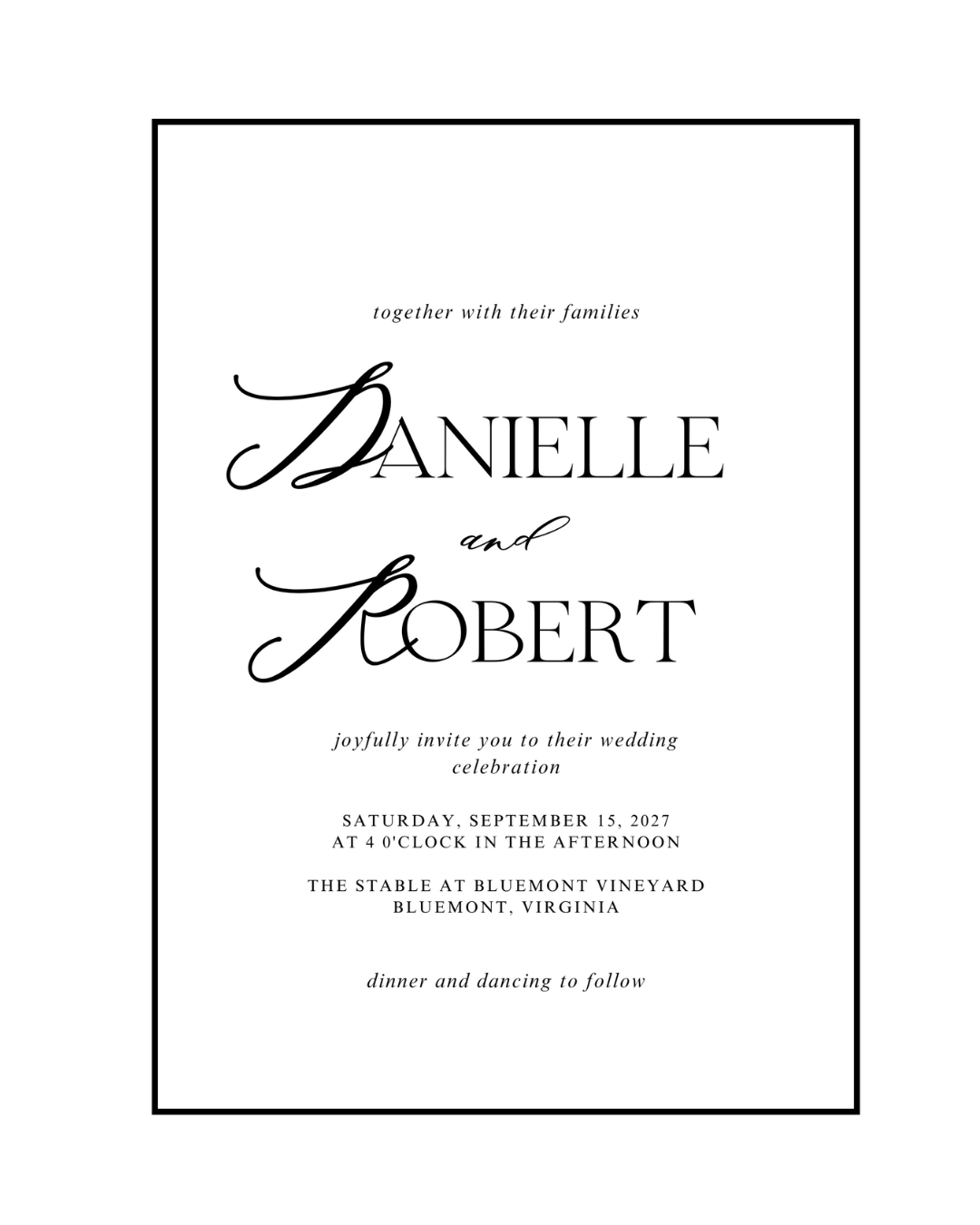 Danielle Wedding Invitation Suite Bundle | Elegant Digital Download
