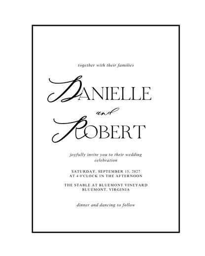 Danielle Wedding Invitation Suite Bundle | Elegant Digital Download