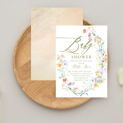 Colorful Floral Baby Shower Invitation | Digital Download