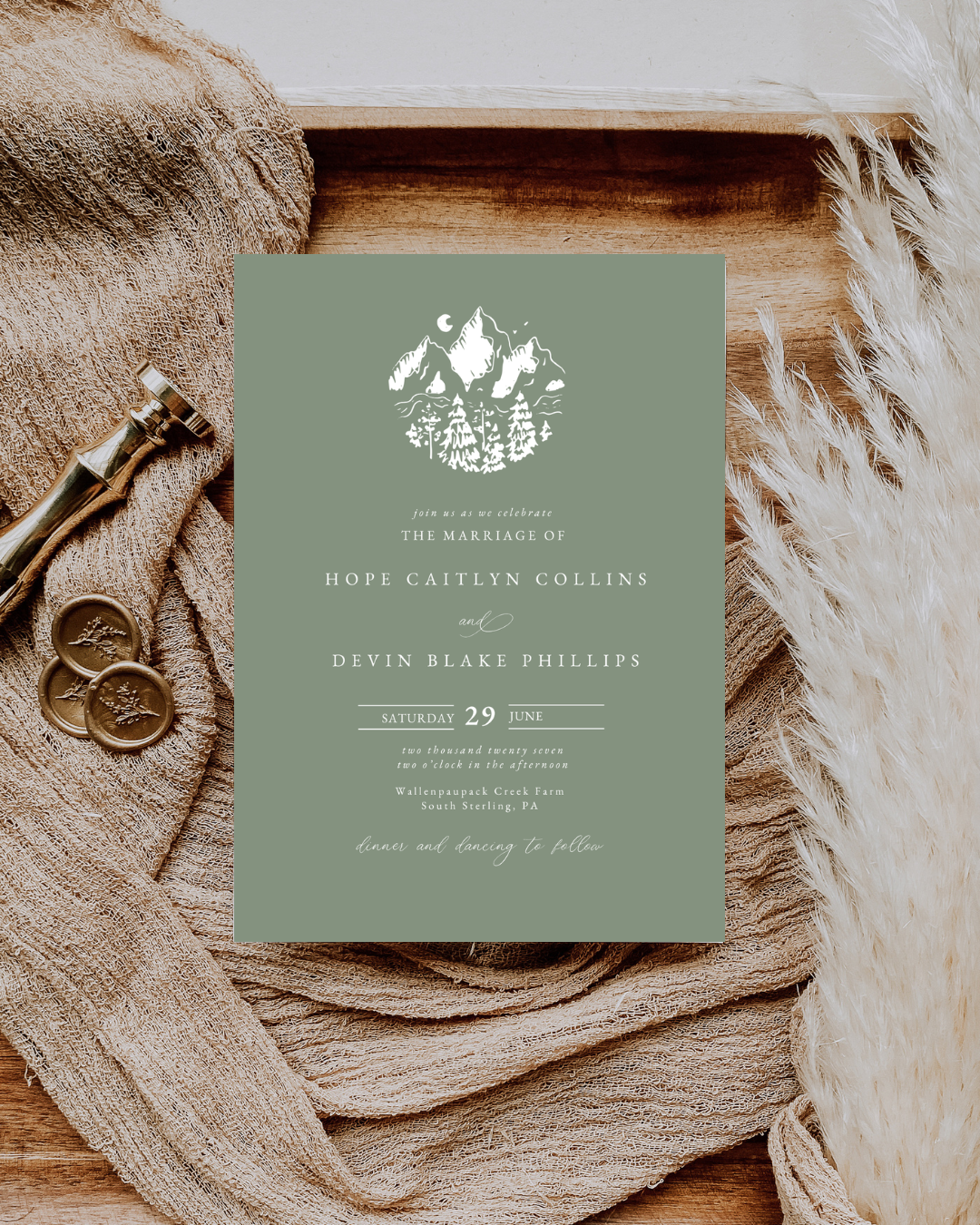 HOPE Mountains Wedding Invitation Suite