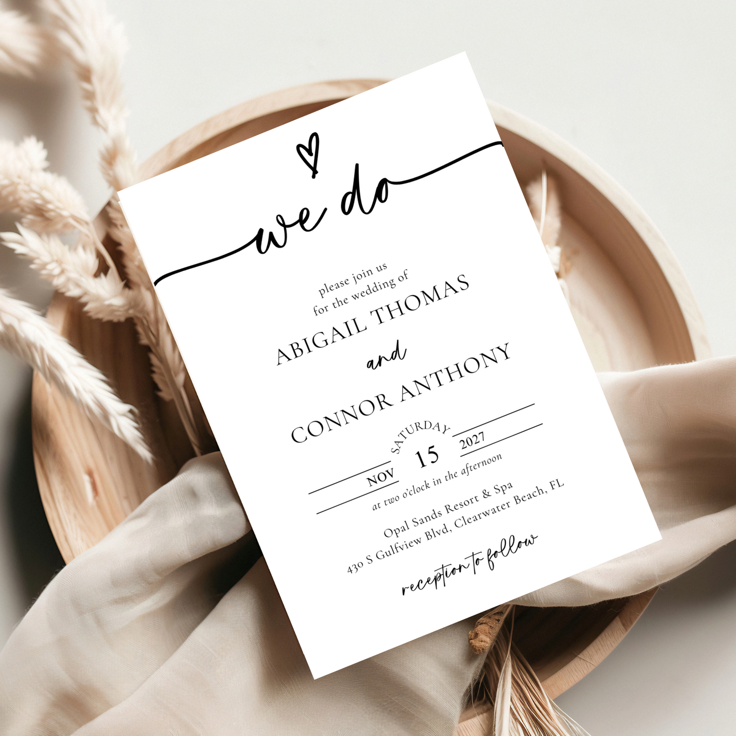 ABIGAIL We Do Front + Back Photo Wedding Invitation