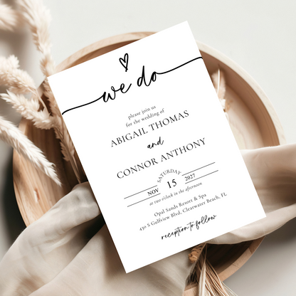 ABIGAIL We Do Front + Back Photo Wedding Invitation
