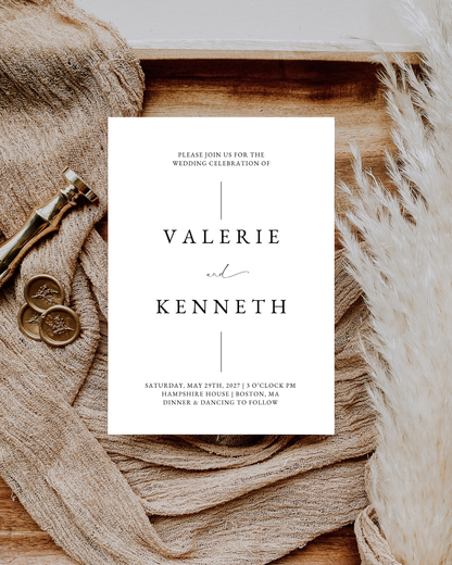 VALERIE Monogram Wedding Invitation Suite