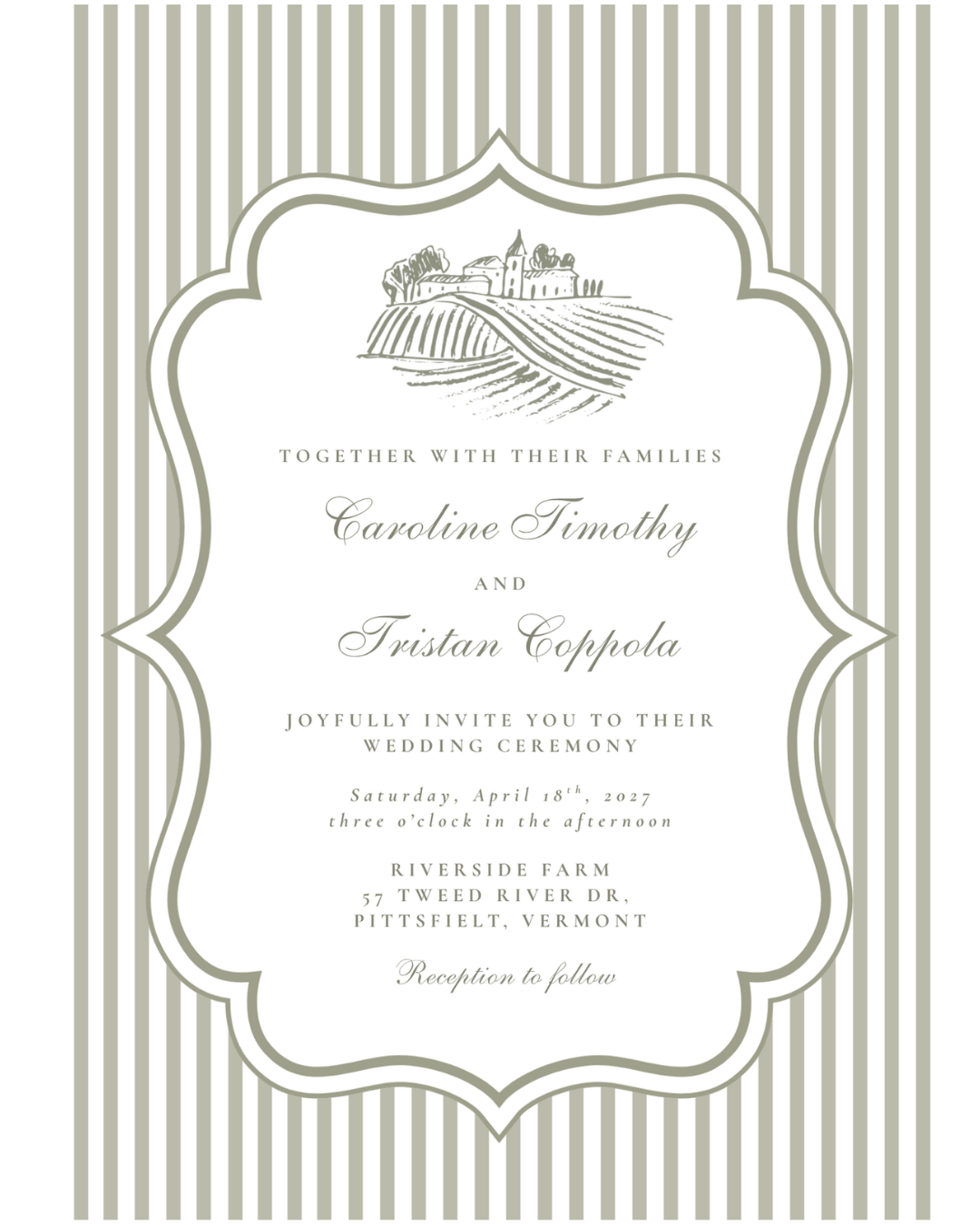 CAROLINE Countryside Wedding Invitation Suite