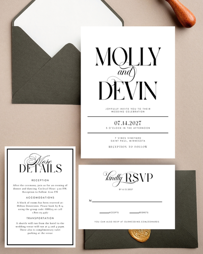 MOLLY Calligraphy Wedding Invitation Suite