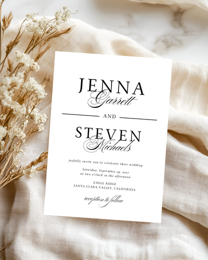 JENNA Elegant Wedding Invitation Suite