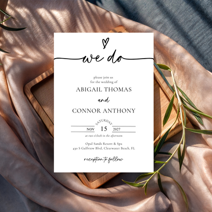 ABIGAIL We Do Front + Back Photo Wedding Invitation
