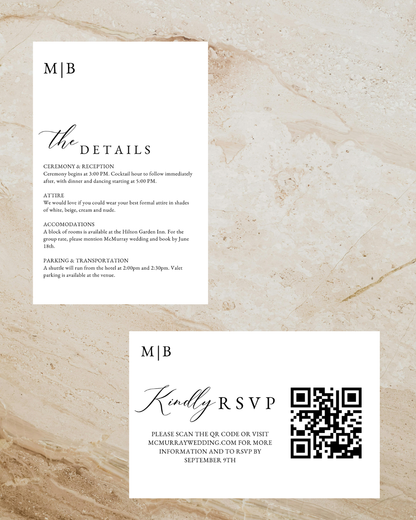MALLORY Monogram Wedding Invitation Suite