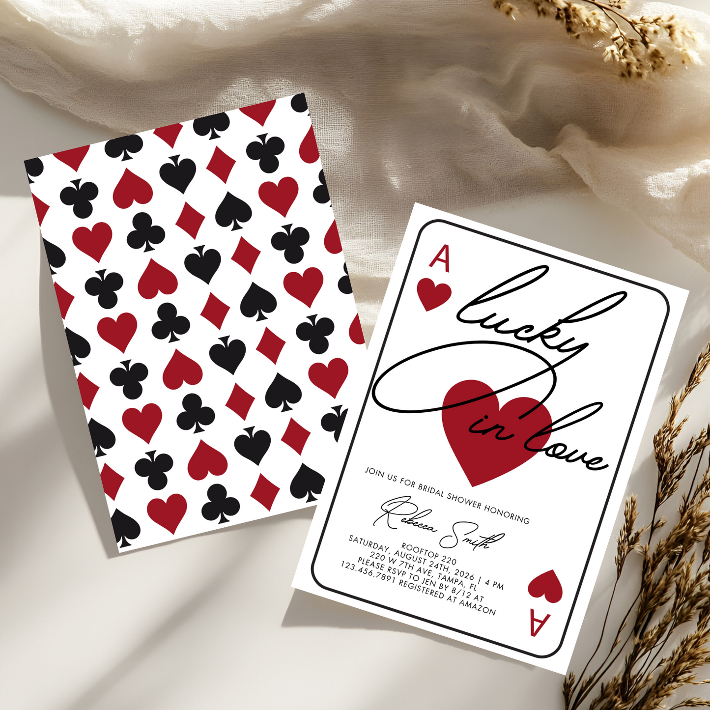 Lucky in Love Bridal Shower Invitation | Digital Download