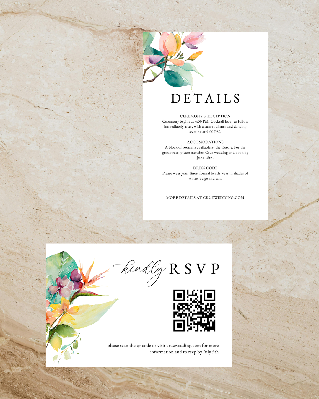 GLORIA Tropical Wedding Invitation Suite