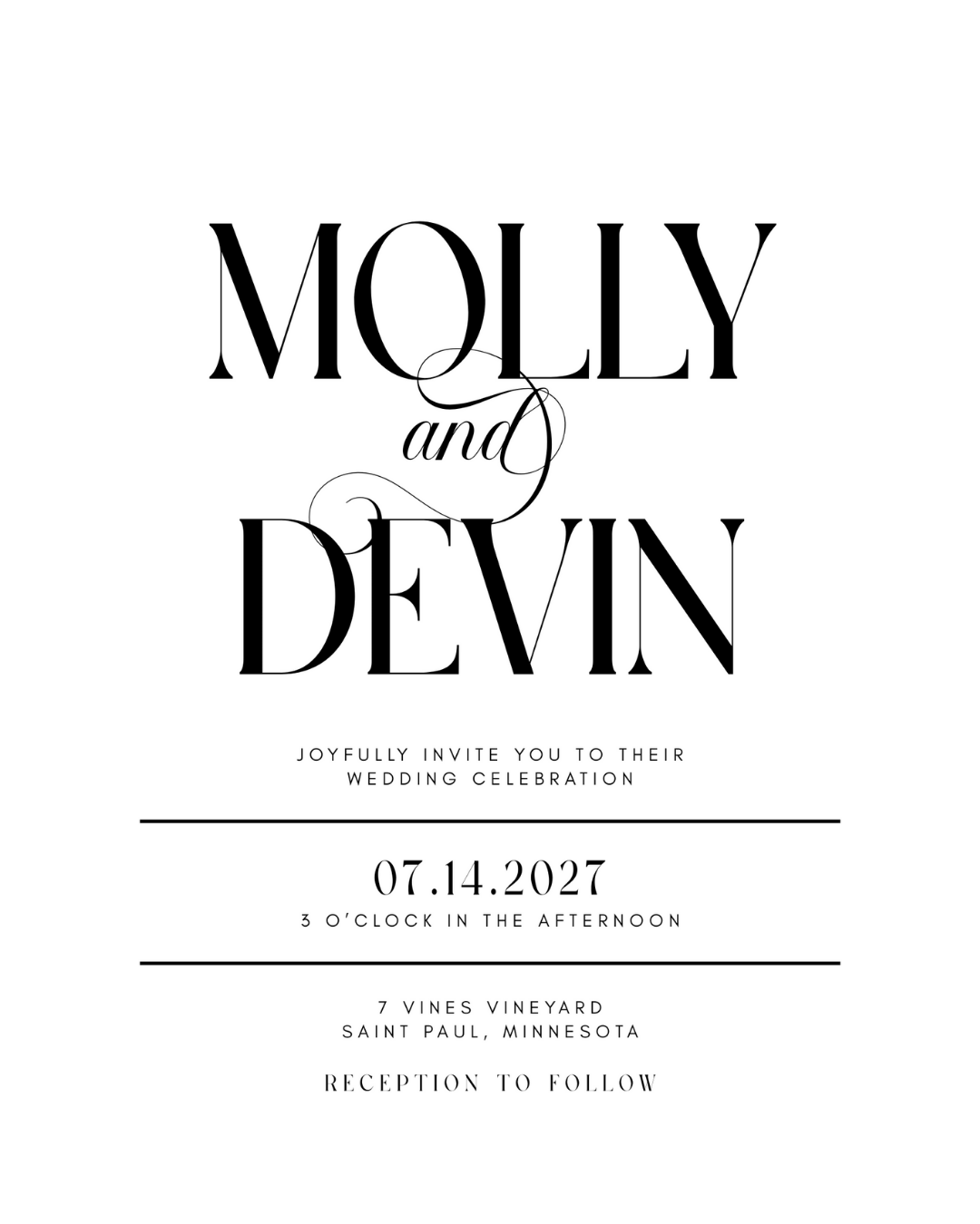 MOLLY Calligraphy Wedding Invitation Suite