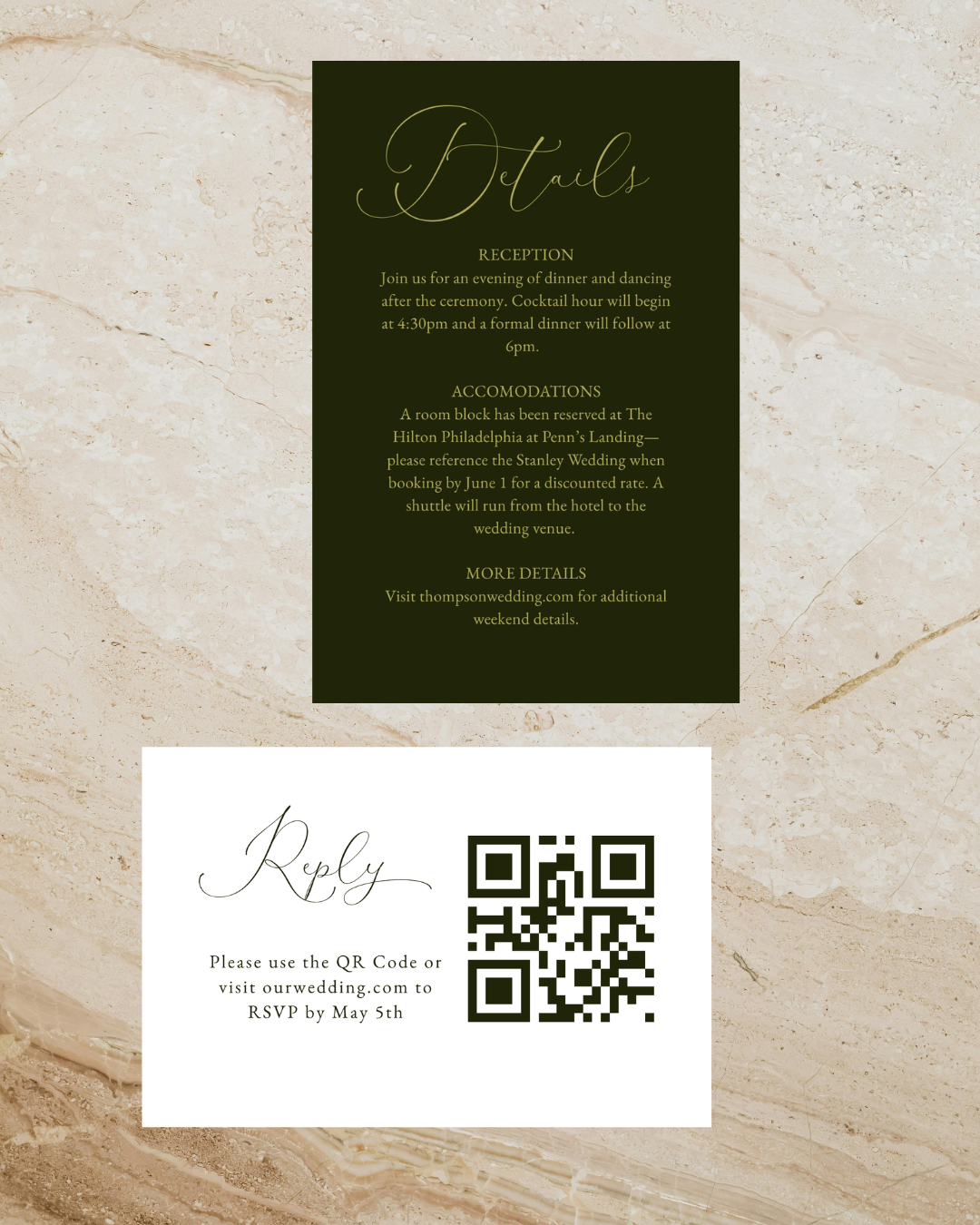 ALLISON Chartreuse Wedding Invitation Suite