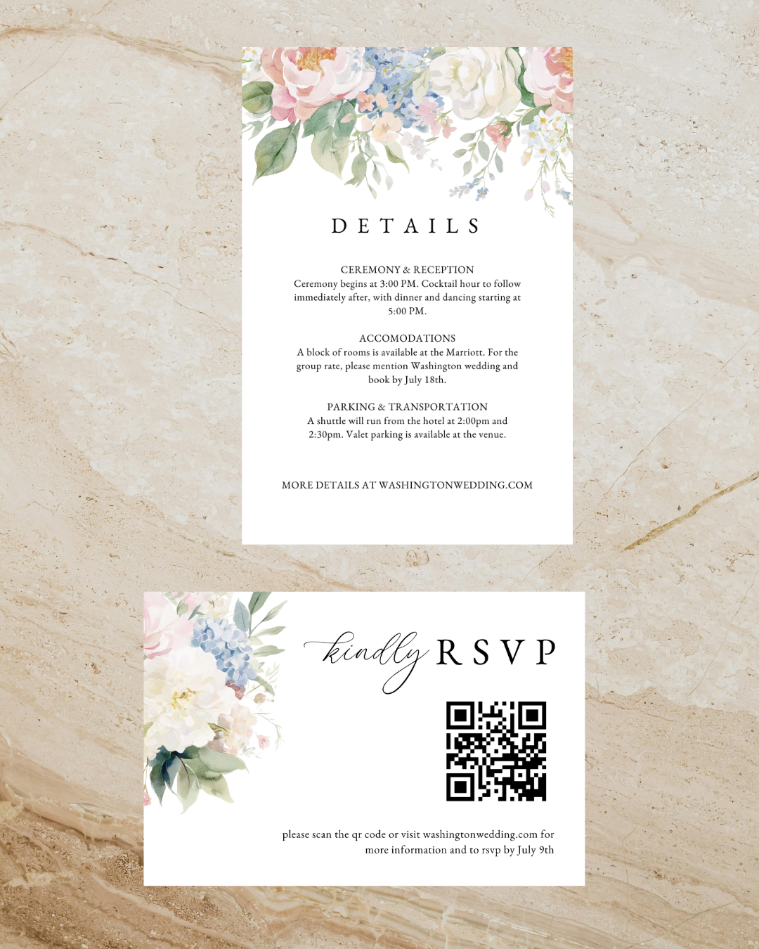 Melinda Floral Wedding Invitation Suite