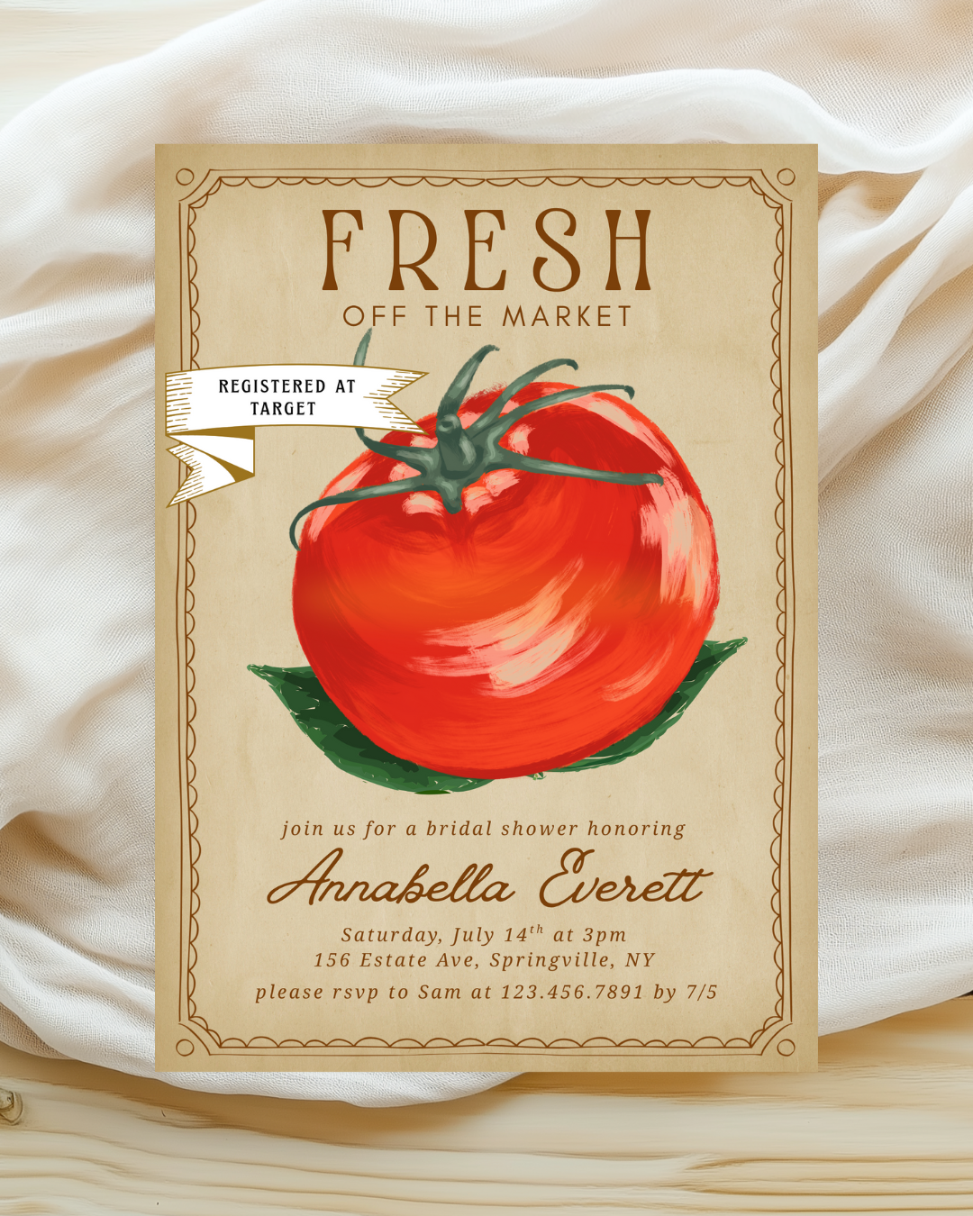 Fresh off the Market Bridal Shower Invitation