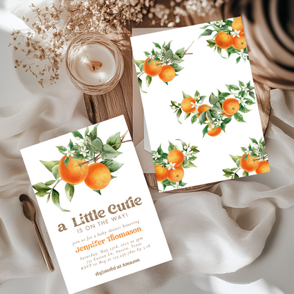 A Little Cutie Baby Shower Invitation | Digital Download